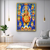Divine Goddess  Durga Mata Canvas Printed Acrylic Wall Paintings & Arts